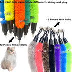 Cat Toy Worm Refills, 24 Pieces Interactive Cat Wand Attachments Worms Toy - Image 3