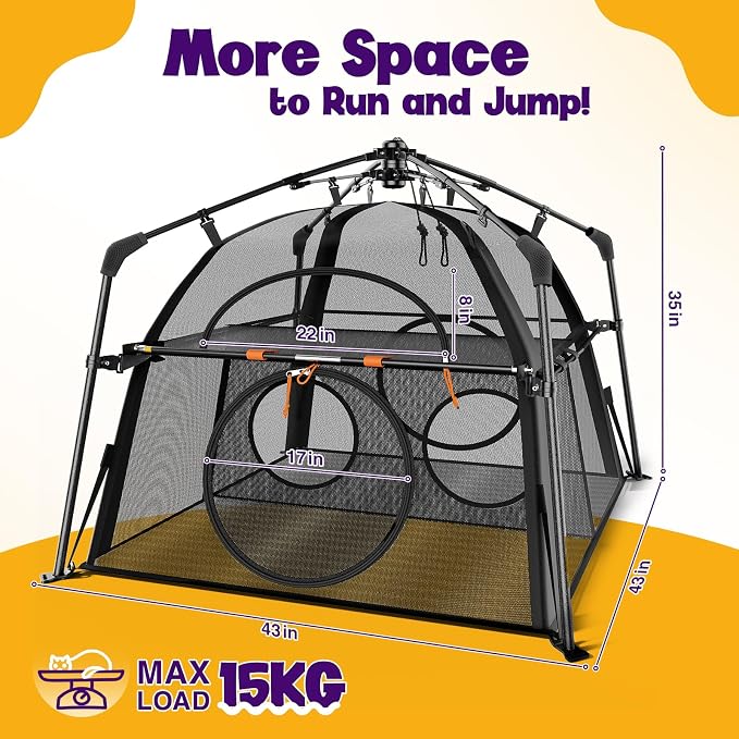 Extra Large Catio Outdoor Cat Enclosure Rywell 2-Tier Cat Tent - Image 6