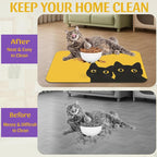 Cute Black Cat Peeking Pet Bowl Mat, Absorbent Placemat - Image 4