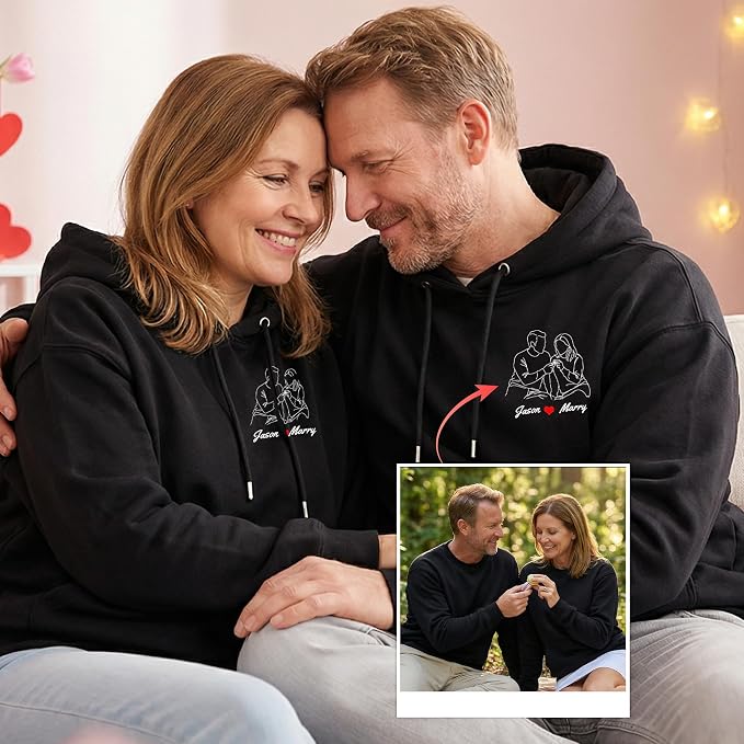 Easycosy Custom Sweatshirt for Couples Men Women, Personalized Hoodies - Image 8