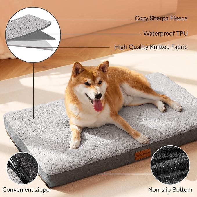 Patas Lague Orthopedic Dog Bed Large Sized Dog 36''X24'', Soft Waterproof Egg - Image 3