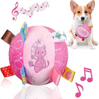 Dog Squeaky Plush Toy with Straps, 6-Inch Soft Stuffed Ball with Cotton by LetalongPetSupplies