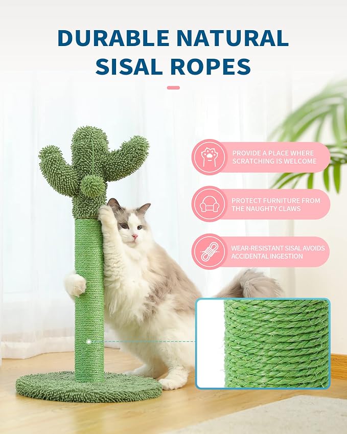 Made4Pets 34" Tall Cat Scratching Post, Cactus Cat Scratcher Kitten Scratching - Image 4