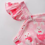 Toddler Baby Girls Summer Clothes Outfits Ruffled Sleeve Dinosaur Shirt Leopard - Image 4