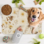 Bees Boho Daisy Floral Dog Food Mat - Image 7