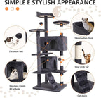 BestPet | 54" Cat Tree Tower | Ashy | Sturdy, Hanging Cat Toys, Observation - Image 6