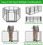 Dog Playpen Outdoor Extra Wide 8 Piece Panels Heavy Duty Dog Fence 40" Height - Image 8