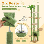 PETEPELA Floor to Ceiling Cat Tree, Adjustable 90.5''-100.4'' Cat Tower Cactus - Image 4