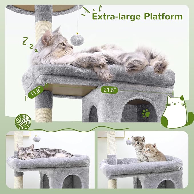 Globlazer Heavy Duty Cat Trees for Large Cats, Sturdy 72in Maine Coon Cat Tree - Image 3
