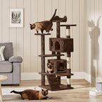 Yaheetech 54in Cat Tree Tower Condo Cat Furniture w/Scratching Post - Image 3