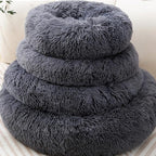 Super Soft Donut Cat Bed and Dog Bed Round Plush Pet Cushion Fluffy Rabbit Cave - Image 5