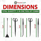 Mandala Crafts Black Stainless Steel Aquascaping Tools Kit – Aquarium Plant - Image 3