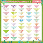 Sweetude 100 Pcs Spring Plaid Dog Bandanas Bulk - Image 4