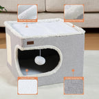 Cat Bed for Indoor Cats Cube House, Covered Cat Cave Beds & Furniture - Image 6