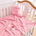 Soft Fleece Baby Blanket Ultra Cozy Pink Baby Blankets - Image 2