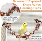 Bird Rope Perch & Swing Toy, Sturdy Knotted Parrot Cotton Rope - Image 3
