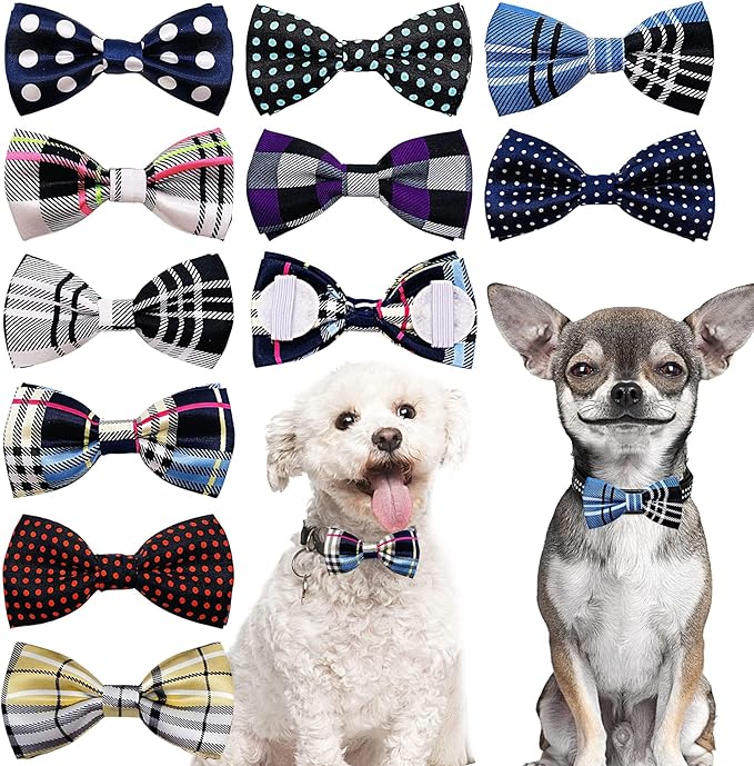 PET SHOW 10 Pack Small Dogs Collar Bowties Attachment Charms by PETSHOW