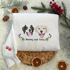 VIOLAVA Custom Cat Embroidered Christmas Sweatshirt – Personalized Pet Name - Image 3