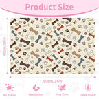 Dog Feeding Mat 24 x 16 Inch, Neutral Paw Bone Woof Dog Placemat Absorbent - Image 2