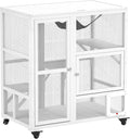 PawHut Indoor Wooden Catio, Cat House Cat Enclosure on Wheels by PawHut