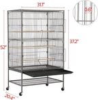 Topeakmart Wrought Iron Large Flight Parrot Bird Cage - Image 4