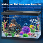 10pcs Aquarium Artificial Plastic Plants Decorations and Rock Cave Decor Set - Image 7