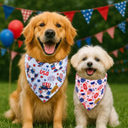 4th of July Dog Bandanas with Snap Button, 2 Pack American Flag Pet Scarf - Image 5