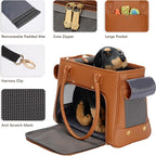 Fashion Pet Carrier Purse for Small Cat and Dog, Luxury Pu Soft-Sided Tote Bag - Image 4