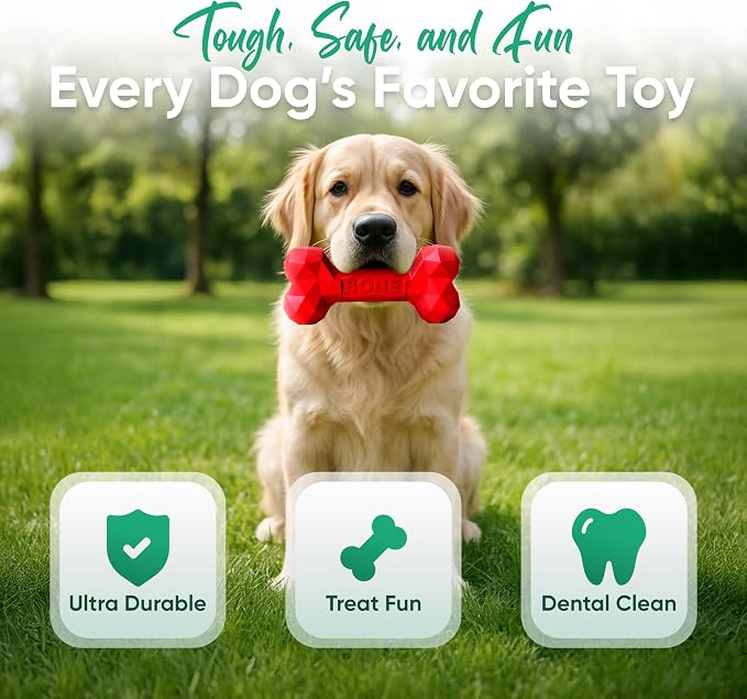 Natural Rubber Dog Chew Bone – Treat-Dispensing, Tough & Indestructible Chew - Image 3