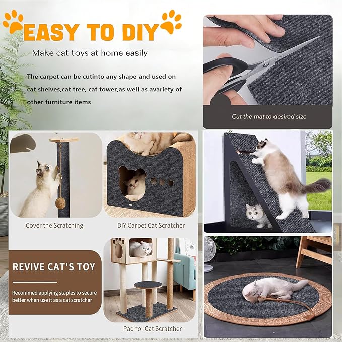 Carpet 78.7"x15.8" Trimmable Cat Scratching Mat - Image 6