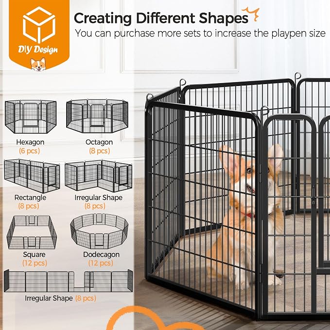 Yaheetech Dog Playpen Outdoor, 32 inch 24 Panels Dog Pen Indoor Heavy Duty - Image 5
