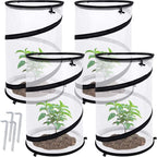 4 Pcs Pop Up Insect Barrier Plant Cover Net, 19.6" x 11.8" Round Foldable Plant by PurpleStar