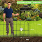 Decorative Garden Fence 24in x10ft, 5 Pack No Dig Fence Animal Barrier - Image 2
