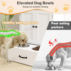 Dog Feeding Station with 2 Elevated Dog Bowls, Food Storage with Adjustable - Image 2