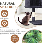 FDW | 36" Cat Tree Tower | Dark Gray | Multi-Level Indoor Activity Center - Image 3