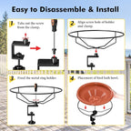 iBorn Bird Bath, Deck Mounted Bird Baths 12inch, Birdbath - Image 9
