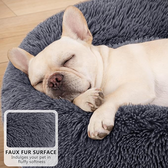MIXJOY Orthopedic Dog Bed Comfortable Donut Cuddler Round Dog Bed Ultra Soft - Image 4