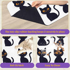 Cute Black Cats Pet Feeding Mat, Absorbent Dog and Cat Bowl Pad, Fast Dry - Image 6