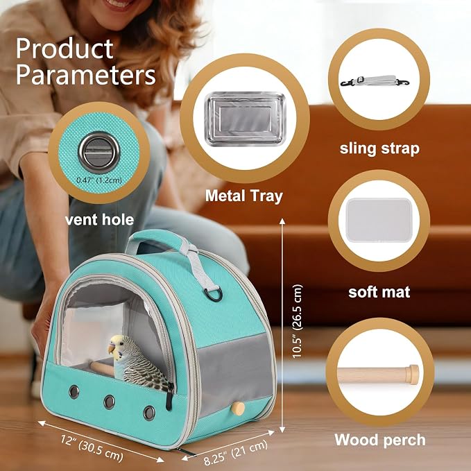 halinfer Small Bird Travel Carrier - Image 2