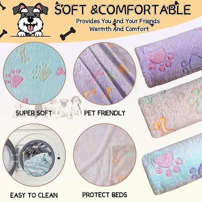 Rezutan 1 Pack 3 Dog Blankets for Small Pet Cat Super Soft Fluffy Premium Throw - Image 6