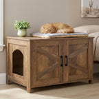 Homhedy Cat Litter Box Enclosure, Wooden Cat Washroom Furniture - Image 6