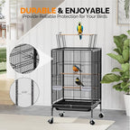 VINGLI Bird Cage with Wheels, Durable Wrought Iron Parakeet Cage with Slide Out - Image 7