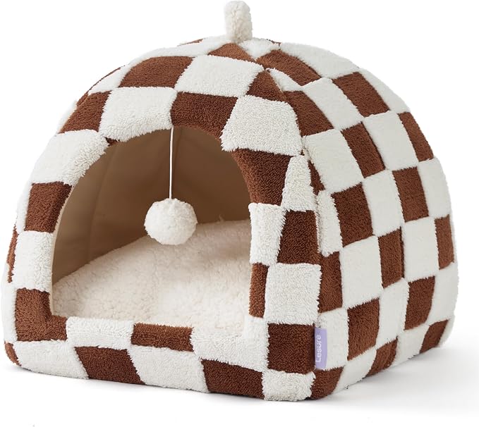 Lesure Cute Cat Beds for Indoor Cats - 2 in 1 Cat Cave Bed for Large Cats - Image 6