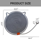 Cat Scratcher Mat, Natural Cotton Rope Cat Scratching Pad, 16.9'' Round Cat - Image 2