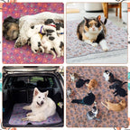 Panelee 4 Pcs Waterproof Dog Blankets Washable Puppy Paw Print Fleece Blanket - Image 6
