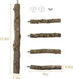 Bird Perch Stand Toy, Natural Wood Parrot Perch Bird Cage Branch Perch - Image 2