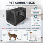 Small Dog Carrier for Puppies, Cat Carrier Soft, Foldable Travel Bag, Fits Pets - Image 3