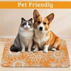 Retro Geometric Aesthetic Dog Food Mat, Quick Dry Dog Placemat Non Slip Rubber - Image 2