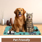 Cute Raccoon Dog Food Mat for Floors, Absorbent Pet Food and Water Bowl Mats - Image 6
