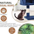 FDW | 36" Cat Tree Tower | Navy Blue | Multi-Level Indoor Activity Center - Image 3